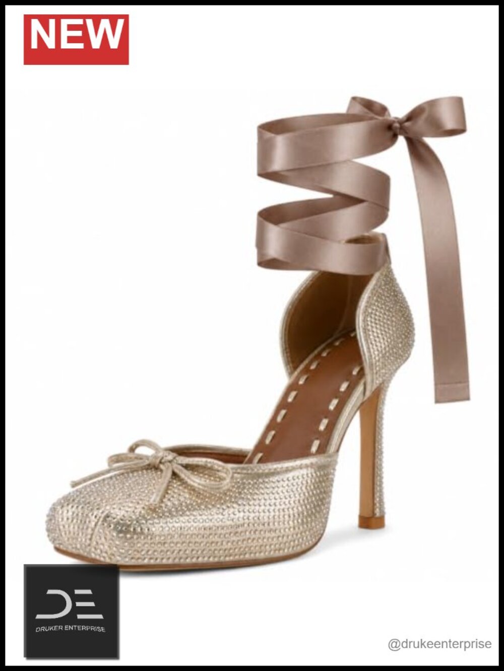 Satin Lace-Up Square Toe Stiletto Ballet Heels, Bow Detail, Formal Party Shoes